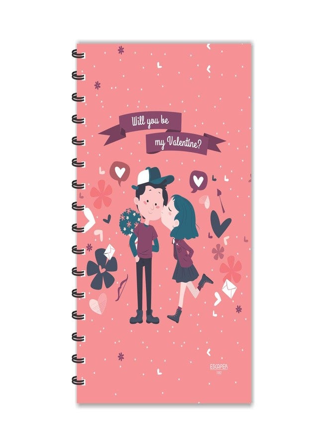 ESCAPER Will You Be My Valentine Diary, Designer Diary Ruled-A5 Size, Love Diary, Valentine Diary, Quotes Diary, Diary Notepad, Diary for Office, Diary for Gift - Image 1