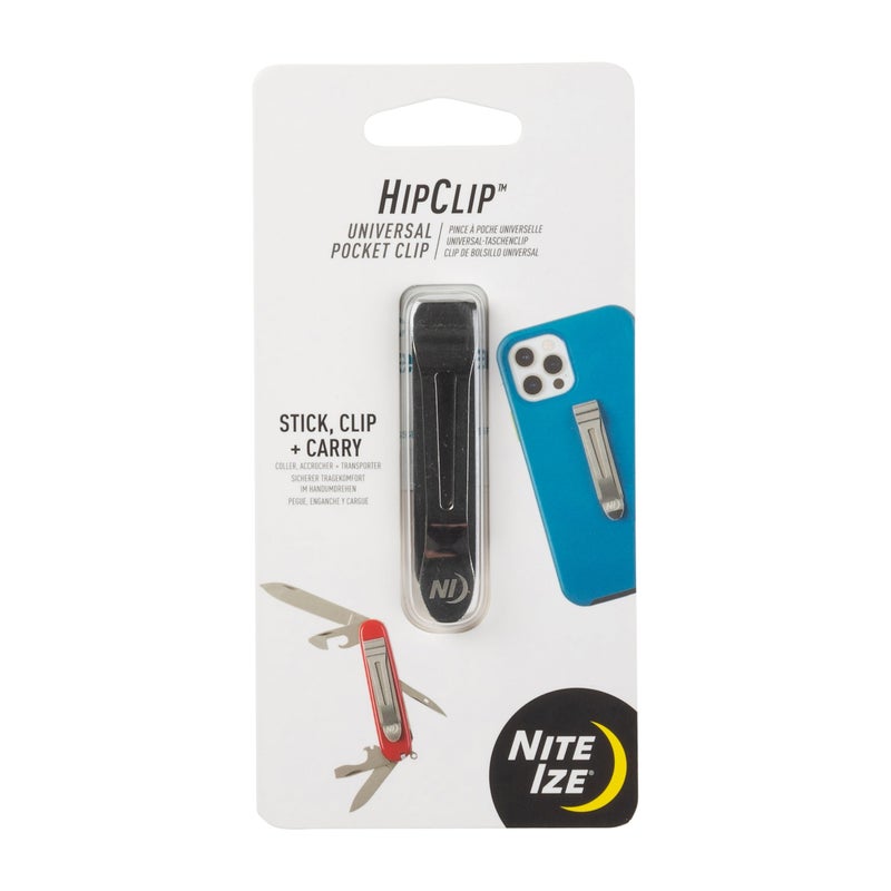 Nite Ize HipClip Universal Pocket Clip - Stainless Steel Adhesive Clip - Pocket Accessories for Cell Phone, Pocket Knife & More - Metal Cell Phone Belt Clip with Strong 3M VHB Adhesive - Image 1