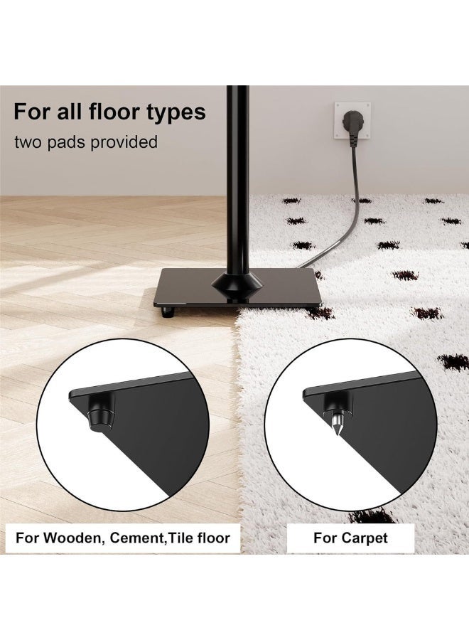 FlashHawk Universal Speaker Stand Pair, 78.5cm Height Bookshelf Speaker Stands for Satellite Speaker Large Speaker Up to 10KG, Surround Sound Speaker Stand with Cable Management, Black - Image 3