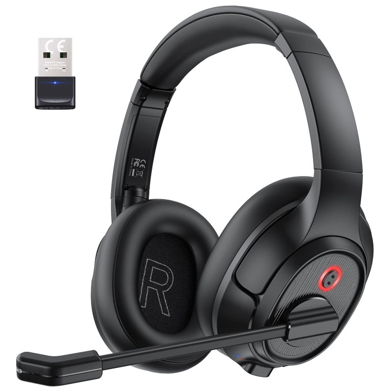EKSA Wireless Headset with Mic for Work Bluetooth 50 Headset with AIPowered Noise Cancelling Microphone Bluetooth Wireless Headphones with Mic for WorkPCLaptopComputerOfficeZoom - Image 2