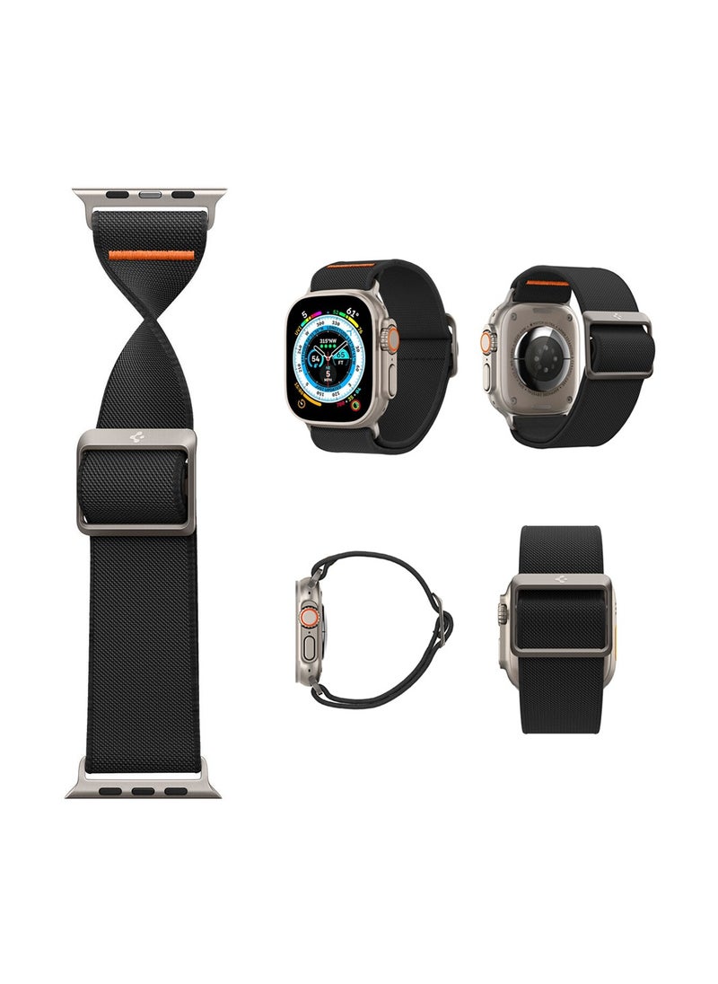 KASTWAVE - Watch Strap for Apple Ultra Watch Band 49mm/45mm/44mm/42mm, 1 Black Nylon Watch Strap for Apple Watch Ultra Band(49mm)/for Series 3/2/1(42mm)/for Series 8/7(45mm)/for Series SE2/6/SE/5/4(44mm) - Image 1
