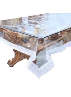 Kuber Industries Kuber Industries Center Table Cover for 4 Seater | PVC Golden Lace Tea Table Cover | Center Table Cloth for Living Room | Hall | CTC | 40x60 | White  - Image 4