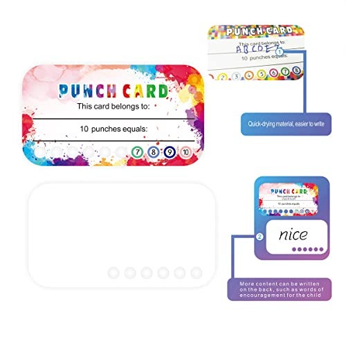 KIUKIUO 320 Pieces Punch Cards Incentive Student Reward Card Awards Loyalty Cards for Classroom Kids Behavior Teachers Students Business Punch 3.5 x 2 Inch（4 Styles） - Image 3