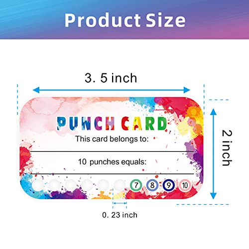 KIUKIUO 320 Pieces Punch Cards Incentive Student Reward Card Awards Loyalty Cards for Classroom Kids Behavior Teachers Students Business Punch 3.5 x 2 Inch（4 Styles） - Image 2