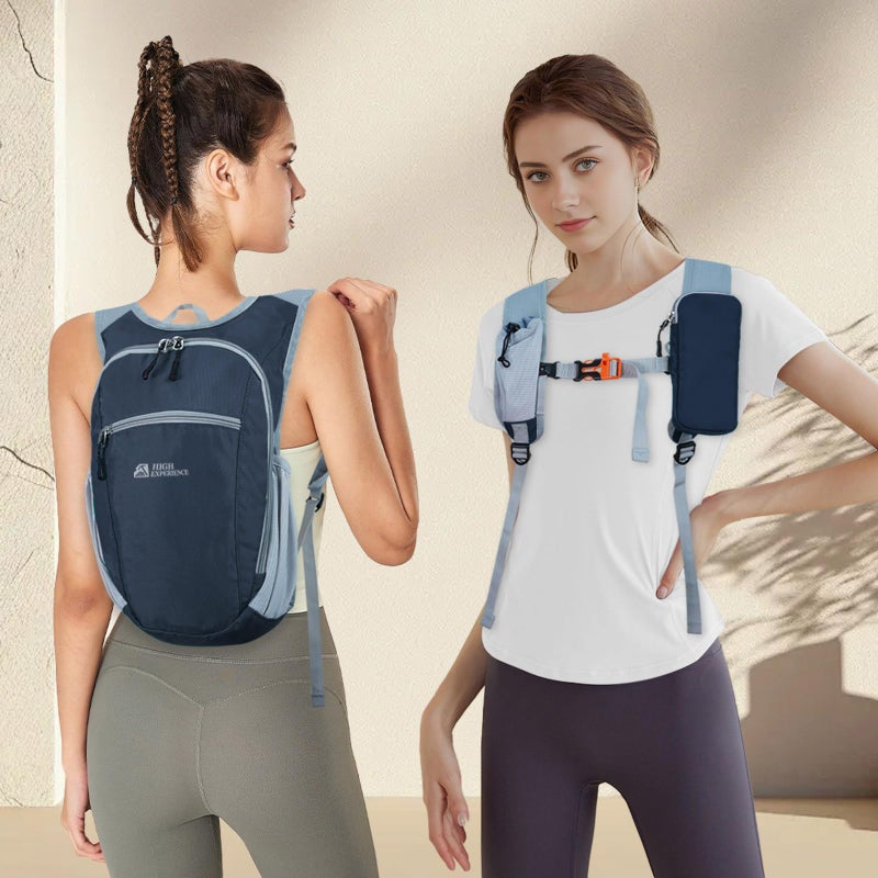 HIGH EXPERIENCE Hiking Backpack 10L/15L Small Daypack Lightweight Packable Travel Foldable Water Resistan for Women Men (Gray, 10L) - Image 2