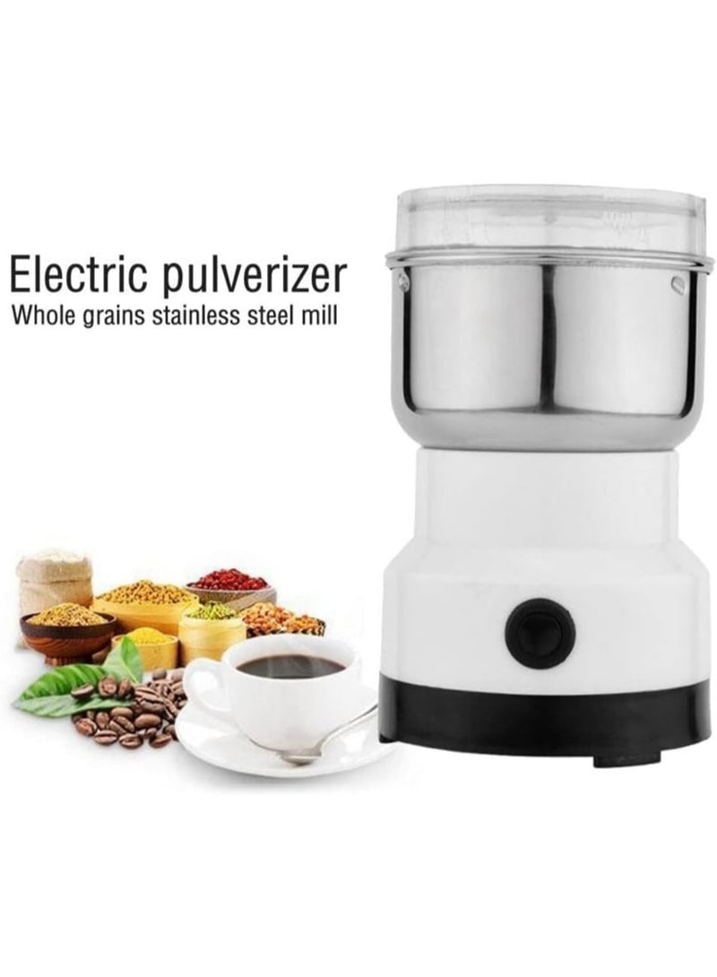 DKH Electric Coffee Grinder, 200W, 350ml Capacity, Stainless Steel Blades, White - Image 3