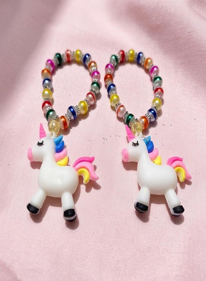 Evisha Kids Unicorn Bracelet Rakhi Set of 2 with "Mera Bhai Mera Hero" Magnet and Roli Chawal, Colorful Beaded Cartoon Rakhi for Little Brother, Boys & Girls, Raksha Bandhan Special Combo Gift for Sister - Image 5