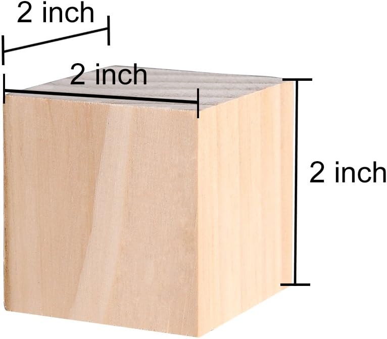 Supla 20pcs 2 inch Wooden Cubes Unfinished Wood Blocks for Wood Crafts Wooden Cubes Wood Blocks Great for Baby Showers 20pcs - Image 2