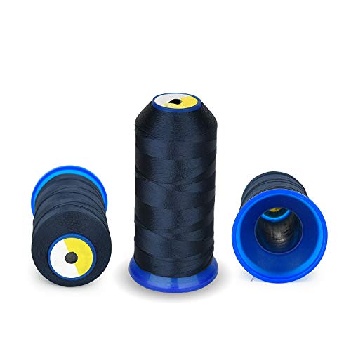 pestor Heavy Duty Thread 1800Yards Size T70#69 210D/3 All Purpose High Strength Polyester Sewing Thread for Weaves, Upholstery, Jeans and Weaving Hair, Drapery, Beading, Purses, Leather (Navy Blue) - Image 2