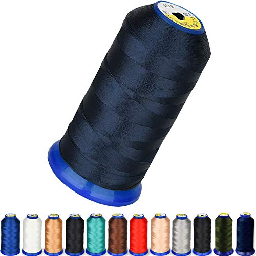 pestor Heavy Duty Thread 1800Yards Size T70#69 210D/3 All Purpose High Strength Polyester Sewing Thread for Weaves, Upholstery, Jeans and Weaving Hair, Drapery, Beading, Purses, Leather (Navy Blue) - Image 1