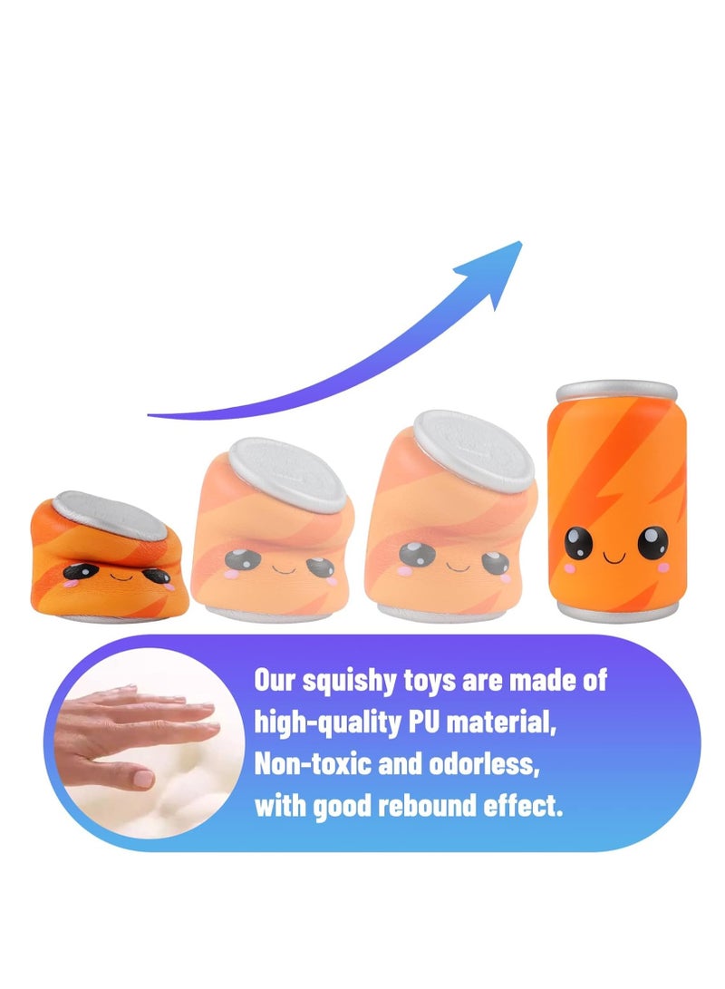SOLARAE 4.9 Inch Squishies - Slow Rising Stress Relief Toy in Cute Orange Can Design for Kids and Adults - Image 3
