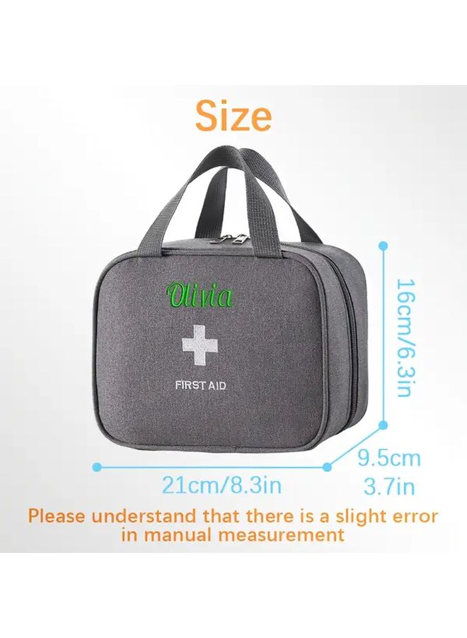 Pink Double Handle Lightweight Portable First Aid Kit Custom Embroidered Name - Image 4