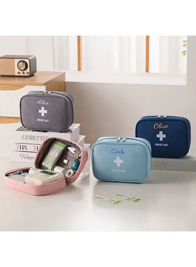 Pink Double Handle Lightweight Portable First Aid Kit Custom Embroidered Name - Image 5