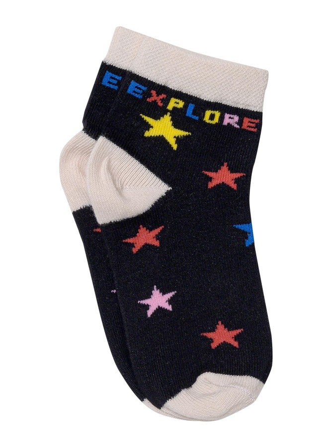 BODYCARE Boys Printed Antibacterial & Super Soft Socks Pack Of 3 - Black, Turquoise & Lemon 1-2Y - Image 5