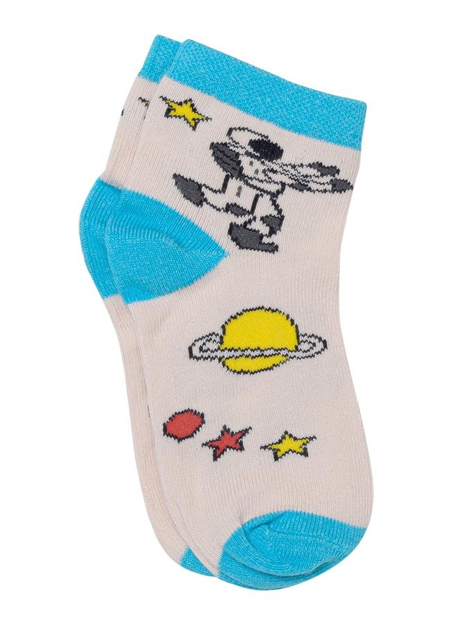 BODYCARE Boys Printed Antibacterial & Super Soft Socks Pack Of 3 - Black, Turquoise & Lemon 1-2Y - Image 4