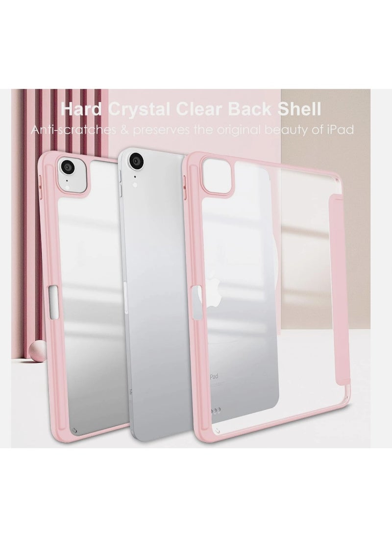 إيفو جراب لجهاز iPad Air 11 2025 (الجيل السابع) M3 مقاس 11 بوصة 2025، إطار TPU مقاوم للصدمات وغطاء خلفي شفاف من البولي كربونات غير لامع، جراب واقٍ مع حامل قلم - وردي، بولي كربونات - Image 2