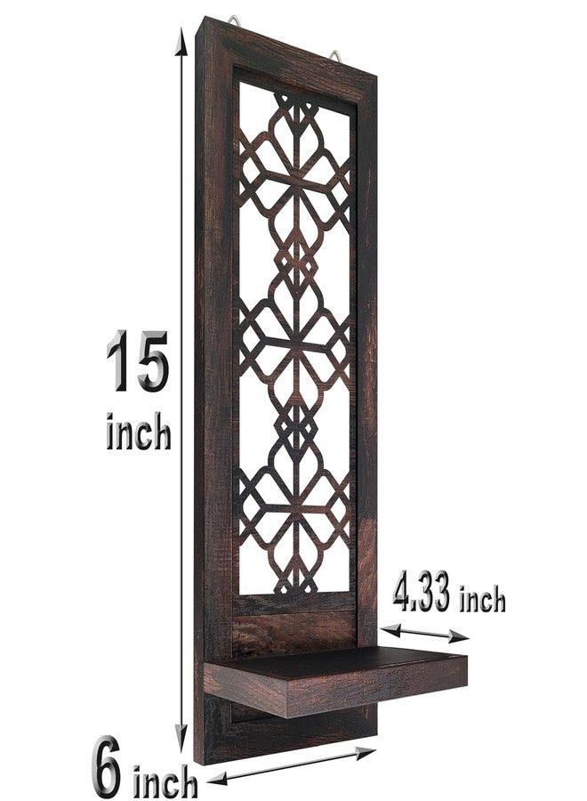 ZOLAPI Set of 2 Candle Sconces, Farmhouse Accent Wall Sconce, Caramel Color Candle Holder Wall Decorations for Home Décor, Living Room, Dining Room.(15 x6 in) - Image 3