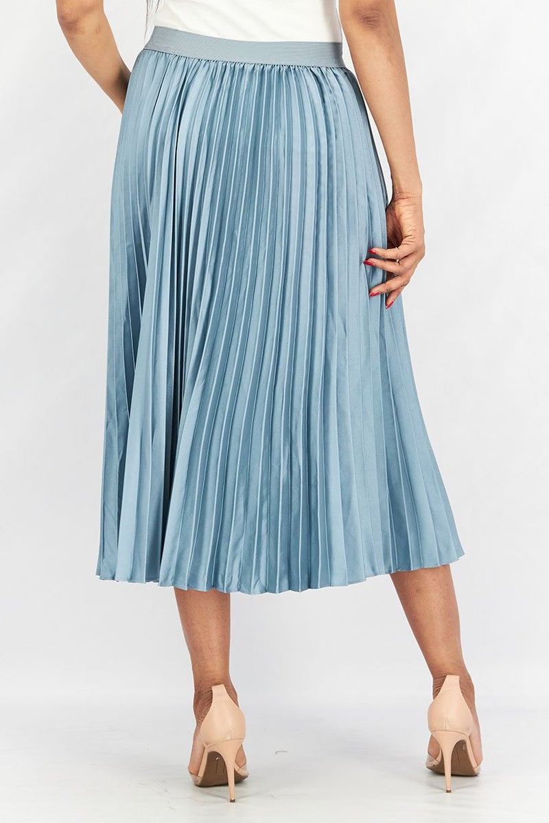 Tchibo Women Pleated Midi Skirt, Sage Blue - Image 4