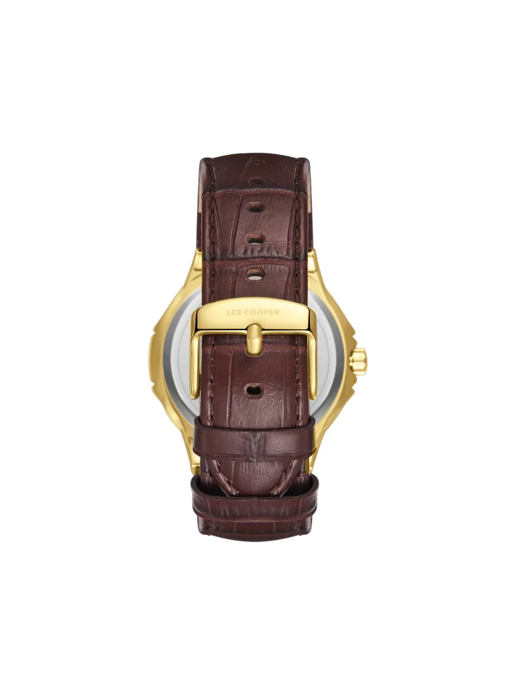 Lee Cooper Men's Analog Display Watch With Dark Brown Leather Strap - LC08108.134