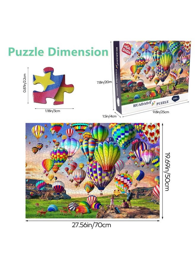 HUADA TOY Jigsaw Puzzles For Adults 1000 Pieces, Hot Air Balloon Interlock Perfectly Letter On Back No Dust, Home Decor Birthday Party Gift Toy For Men Women Elders Seniors (27.5"X19.6"), 1:1 Poster - Image 4