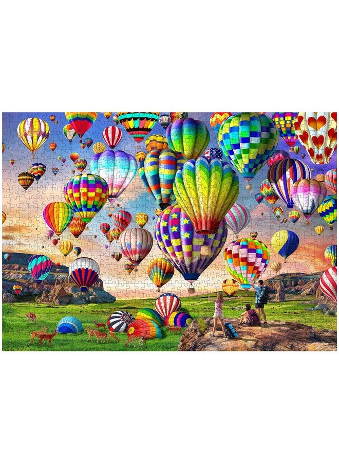 HUADA TOY Jigsaw Puzzles For Adults 1000 Pieces, Hot Air Balloon Interlock Perfectly Letter On Back No Dust, Home Decor Birthday Party Gift Toy For Men Women Elders Seniors (27.5"X19.6"), 1:1 Poster - Image 2