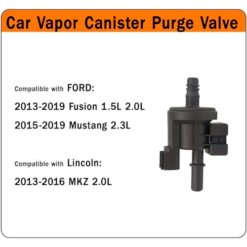 ZIMGLOBAL Vapor Canister Purge Valve for Ford Fusion 2013-2019, Mustang 2015-2019, Lincoln MKZ 2013-2016 | Emission Solenoid | Replaces CU5A9G886AA CU5A9G866AA 0280142519 CU5A-9G886-AA DG9Z-9D289-A - Image 2