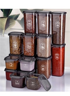 Kitchen Life طقم علب خزين متعدد الاستخدام - شفاف بغطاء محكم الغلق مع ملصقات هديه - 18 قطعه  - Image 2