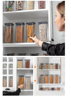 Kitchen Life طقم علب خزين متعدد الاستخدام - شفاف بغطاء محكم الغلق مع ملصقات هديه - 18 قطعه  - Image 3