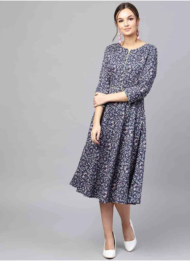 ساسافراس Floral Print A-Line Midi Dress