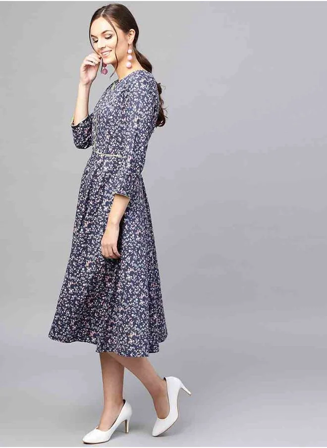 ساسافراس Floral Print A-Line Midi Dress