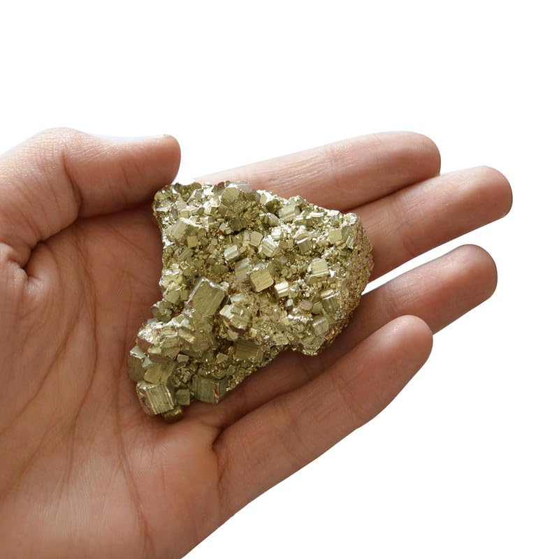 Reiki Crystal Products Reiki Crystal Products Natural AAA Pyrite Raw Rough Cluster Peru Pyrite for Healing Vastu Gifts Wealth Attracts Business Luck 175 Gm Color Golden  - Image 2