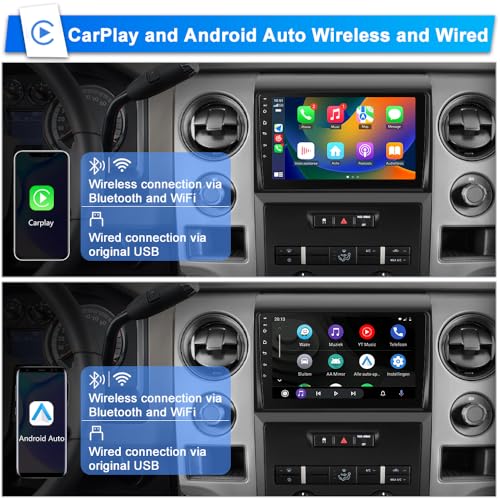 Votheon Car Radio Upgrade for Ford F150 2009 2010 2011 2012,Android 13 2GB+64GB,9 inch with Wireless CarPlay/Android Auto GPS WiFi,SWC, FM, AM, RDS DSP,Free Backup Camera - Image 3