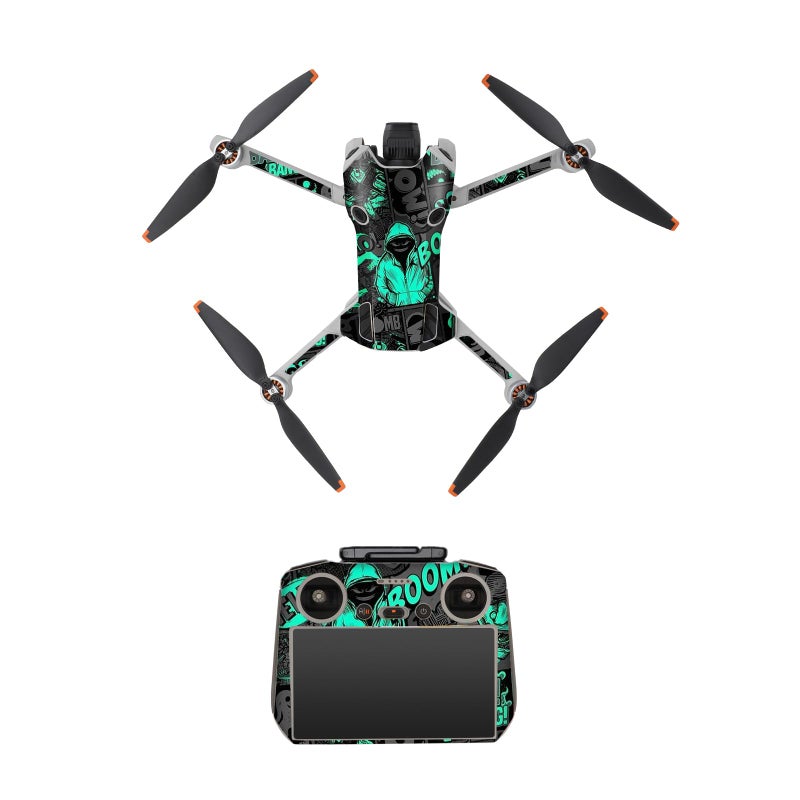 FSIDIWT Skin Stickers Compatible with DJI Mini 4 Pro Waterproof Sticker Decal Skin DIY Accessory for DJI Mini 4 Pro Drone and RC 2 Controller E - Image 2