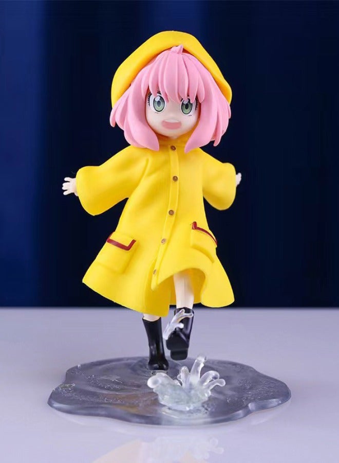 SPY x FAMILY Anya Action Figure with Base, Raincoat Anya Model Figure Toy,  PVC Character Model Statue, for Desktop Decorations/Collectibles, Gifts for Fans, Friends, 10*12 CM  - Image 1