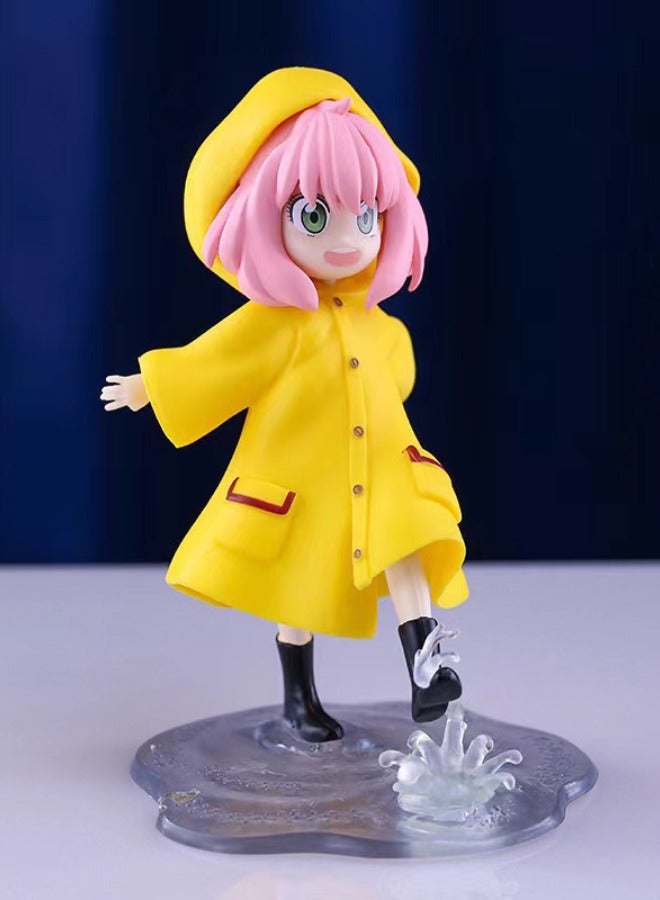 SPY x FAMILY Anya Action Figure with Base, Raincoat Anya Model Figure Toy,  PVC Character Model Statue, for Desktop Decorations/Collectibles, Gifts for Fans, Friends, 10*12 CM  - Image 2