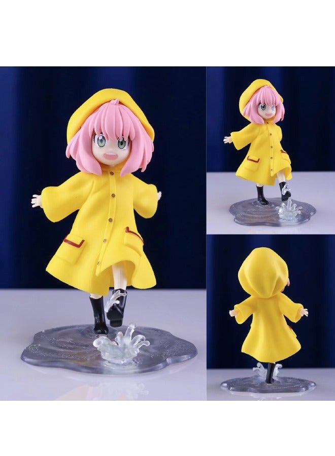 SPY x FAMILY Anya Action Figure with Base, Raincoat Anya Model Figure Toy,  PVC Character Model Statue, for Desktop Decorations/Collectibles, Gifts for Fans, Friends, 10*12 CM  - Image 4