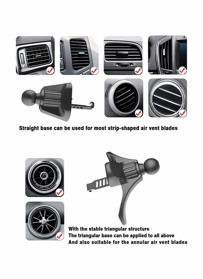 Y&D - Car vent phone holder base,Never fall down hook mount base,Adjustable base universal for 17mm diameter ball head (Triangle base) - Image 1