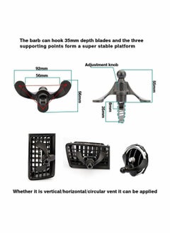 Y&D Car vent phone holder base,Never fall down hook mount base,Adjustable base universal for 17mm diameter ball head (Triangle base)  - Image 4