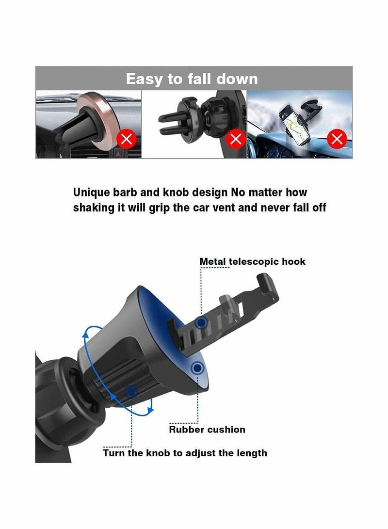 الأزرق جي دبليو Car vent phone holder base,Never fall down hook mount base,Adjustable base universal for 17mm diameter ball head (Triangle base) - Image 2