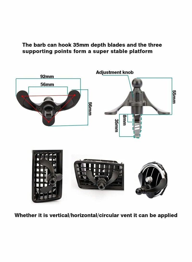 الأزرق جي دبليو Car vent phone holder base,Never fall down hook mount base,Adjustable base universal for 17mm diameter ball head (Triangle base) - Image 4