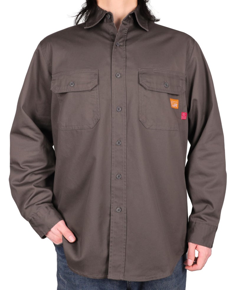 Titicaca FR Shirt Flame Resistant Work Shirt Mens Cotton 75oz Gray Welder Shirt