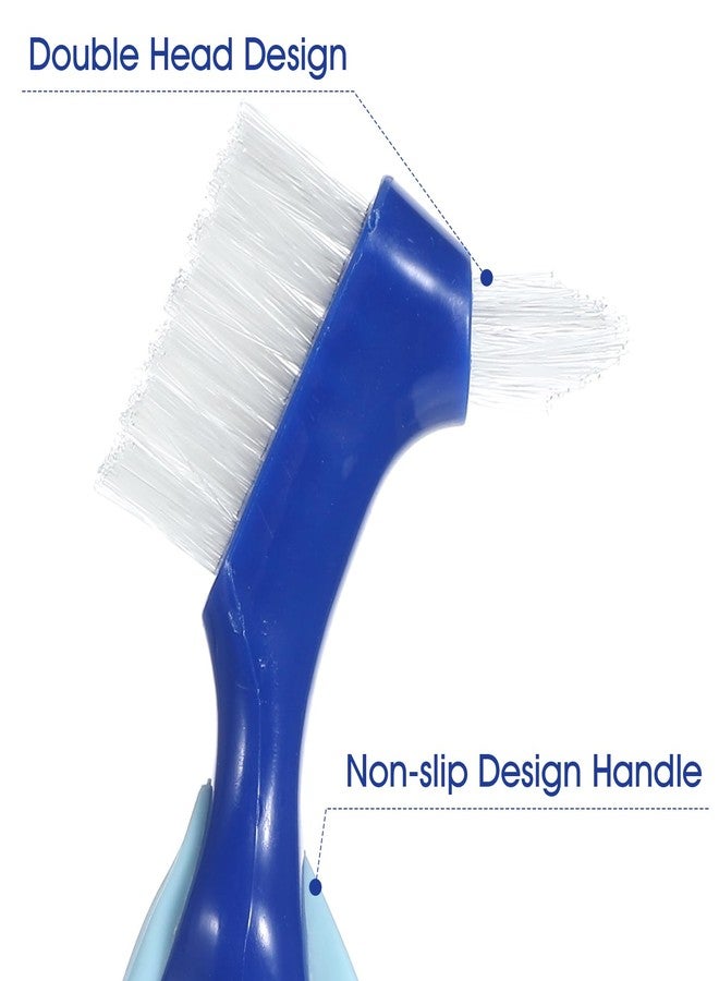 Dimeho 2 Pcs Denture Brush Multi-Layered Hard Bristles Toothbrush Portable Dental Cleaning Tools Double Sided Retainer Brushes with Case for Travel Camping Outdoor Gym Dental Care - Image 3