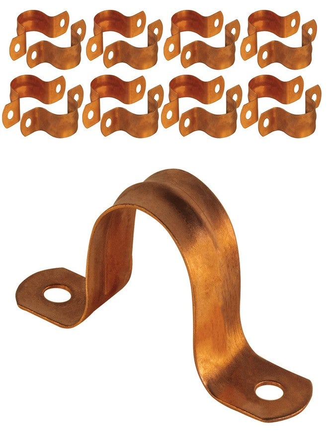 Highcraft QQT-DD34-100 Two-Hole Pipe Strap U Bracket, 3/4 Inch, Copper Coated Steel -100 Pack - Image 1