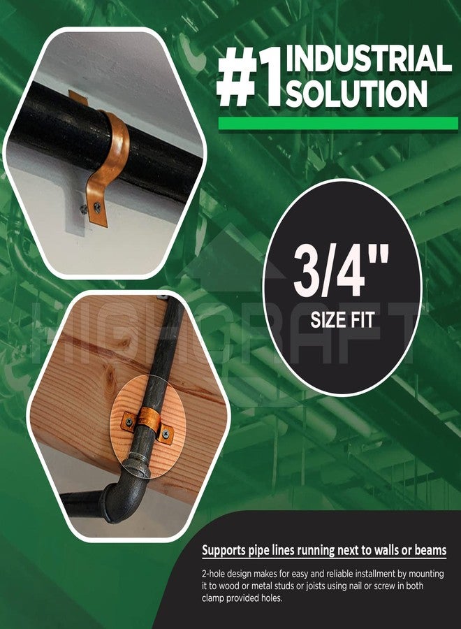 Highcraft QQT-DD34-100 Two-Hole Pipe Strap U Bracket, 3/4 Inch, Copper Coated Steel -100 Pack - Image 4