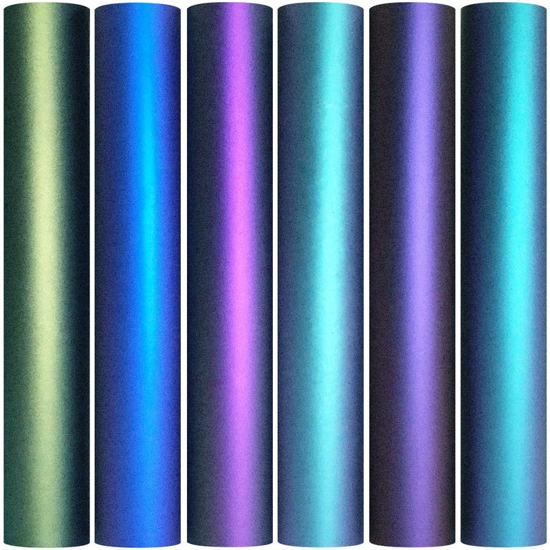 MiPremium Chameleon Heat Transfer Vinyl Iron On HTV Compatible with Cricut Air Expression Silhouette Cameo Other Cutters Assorted Gradient Change Color Pack of 12 x 12 Inch 6 x Sheets - Image 3