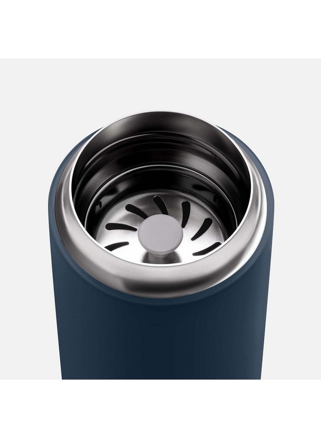 فيلو كوب سفر كارتر موف من فيلو، سعة 16 أونصة، مصنوع من الفولاذ المقاوم للصدأ معزول بالفراغ، مع كوب قهوة داخلي من السيراميك وواقي من الرذاذ، لون أزرق حجري - Image 2