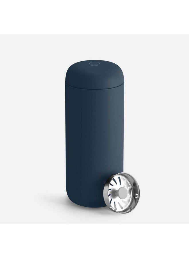 فيلو كوب سفر كارتر موف من فيلو، سعة 16 أونصة، مصنوع من الفولاذ المقاوم للصدأ معزول بالفراغ، مع كوب قهوة داخلي من السيراميك وواقي من الرذاذ، لون أزرق حجري - Image 1