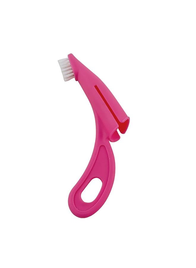 Thoraya Dog Finger Toothbrush Nylon Bristle Dental Oral Care Pet Finger Brush Teeth Gums Care Kit for Dogs Cats Red  - Image 1