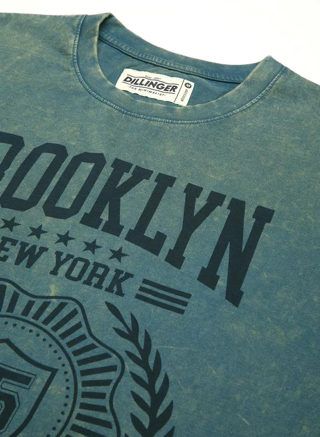 Dillinger Men Oversized Acid Washed Printed T-Shirt
