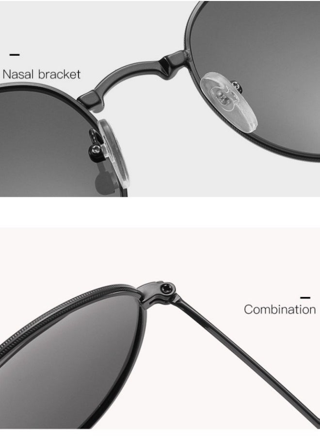 FPC Classic Round Sunglasses Man Vintage Small Frame Driving Sun Glasses Retro Male Black Shades  - Image 4